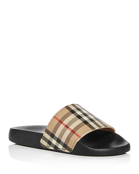 blue burberry slides|burberry flip flops for women.